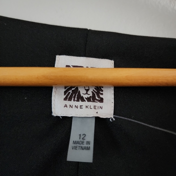 NWT Anne Klein Black With Sparkle Dress Rouching Sleeveless Cocktail Party Sz 12 - Picture 6 of 8